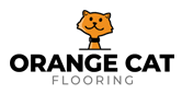 Orange Cat Flooring company logo featuring an orange cat head and the company name in bold letters.